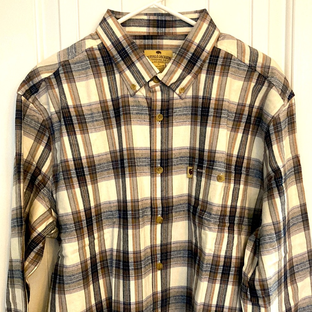 Buffalo Jackson trading Co. 100% Cotton brand new men’s button Plaid dow…